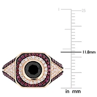 Womens 1 1/4 CT. T.W. Natural Black Diamond 10K Rose Gold Cocktail Ring
