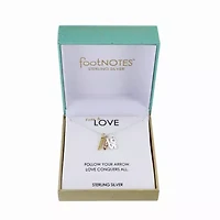 Footnotes Love Womens Crystal Sterling Silver 18 Inch Pendant Necklace