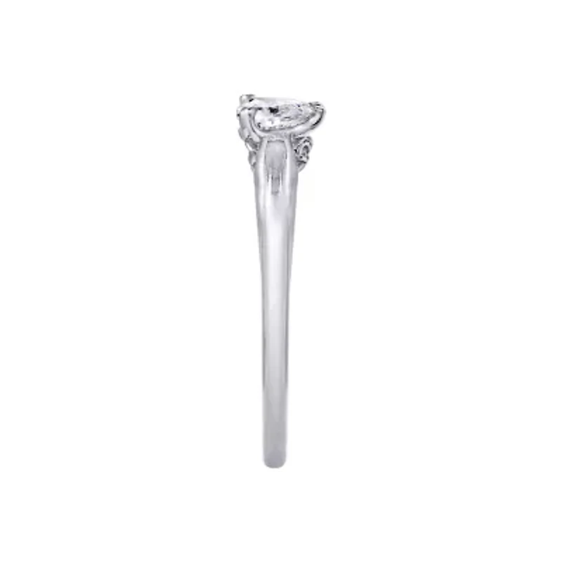 DiamonArt® Womens 3/8 CT. T.W. White Cubic Zirconia Sterling Silver Heart Promise Ring