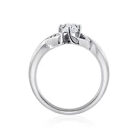 DiamonArt® Womens White Cubic Zirconia Sterling Silver Promise Ring