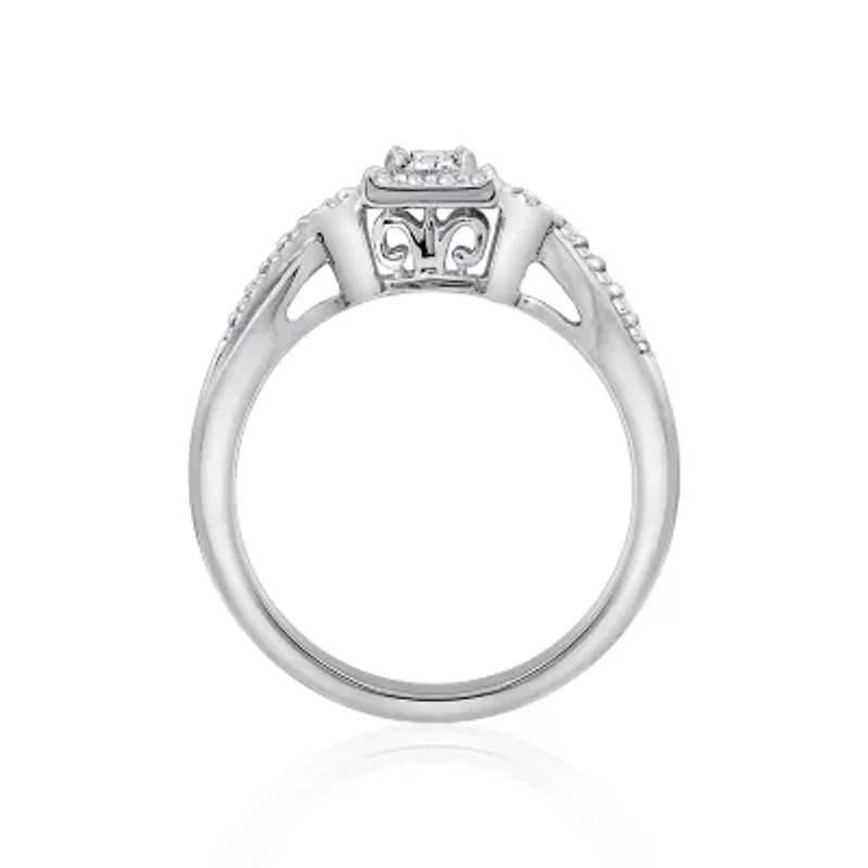 DiamonArt® Womens 3/8 CT. T.W. White Cubic Zirconia Sterling Silver Promise Ring