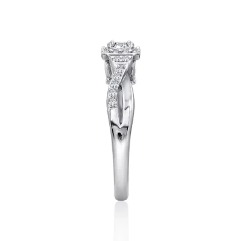 DiamonArt® Womens 3/8 CT. T.W. White Cubic Zirconia Sterling Silver Promise Ring