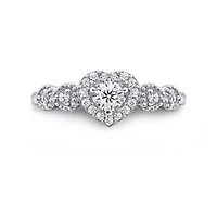 DiamonArt® Womens 1 1/2 CT. T.W. White Cubic Zirconia Sterling Silver Heart Promise Ring
