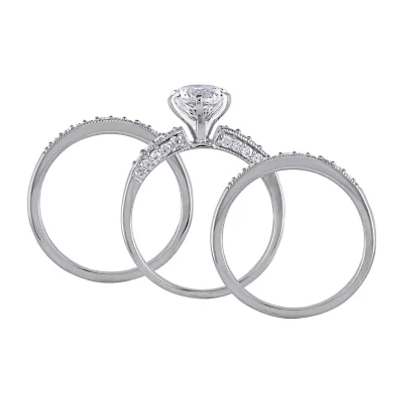 Modern Bride Gemstone Womens 3/8 CT. T.W. Lab Created White Sapphire 10K Gold Bridal Set
