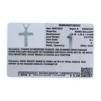 Womens 1/2 CT. T.W. Natural White Diamond 14K Gold Cross 18 Inch Pendant Necklace