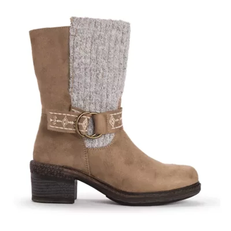 Muk Luks Womens Arya Alice Stacked Heel Dress Boots