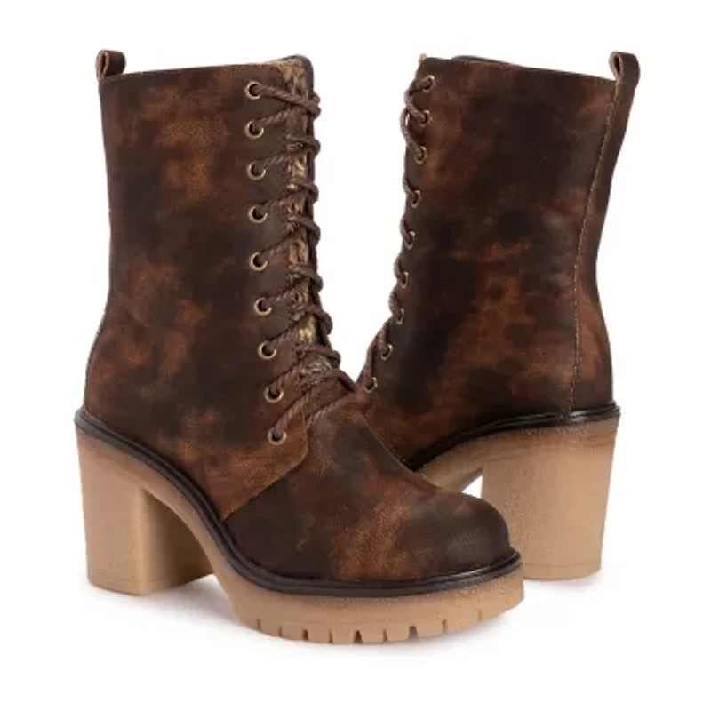 Muk Luks Womens Riser Jazz Block Heel Dress Boots