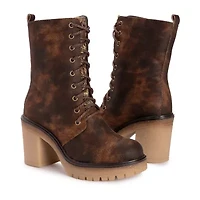 Muk Luks Womens Riser Jazz Block Heel Dress Boots