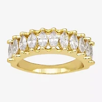 Sparkle Allure Womens 2.5MM Cubic Zirconia 14K Gold Over Brass Band