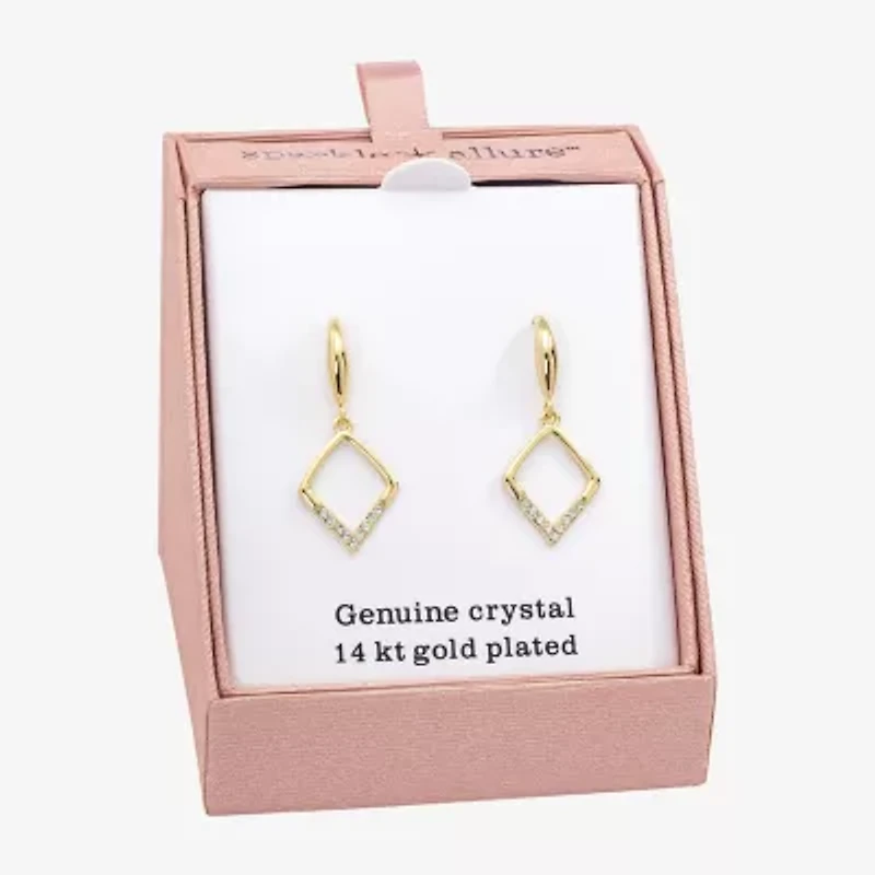 Sparkle Allure Womens Crystal 14K Gold Over Brass Diamond Drop Earrings