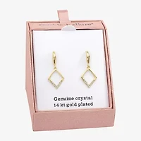 Sparkle Allure Womens Crystal 14K Gold Over Brass Diamond Drop Earrings
