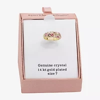 Sparkle Allure Womens 4.5MM Pink Crystal 14K Gold Over Brass Cluster Band