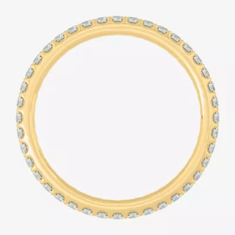 Womens 2MM 1/ CT. T.W. Natural White Diamond 14K Gold Eternity Wedding Band