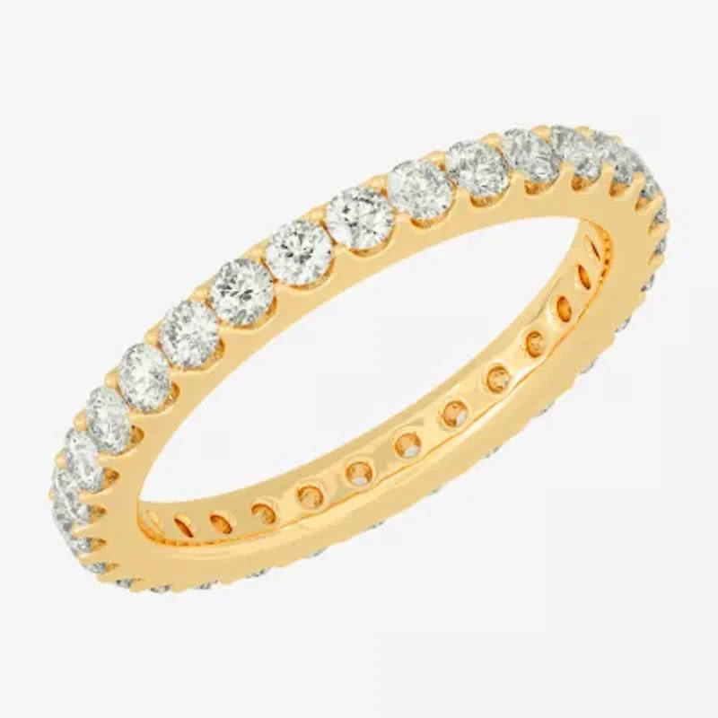 Womens 2MM 1 CT. T.W. Natural White Diamond 14K Gold Eternity Wedding Band