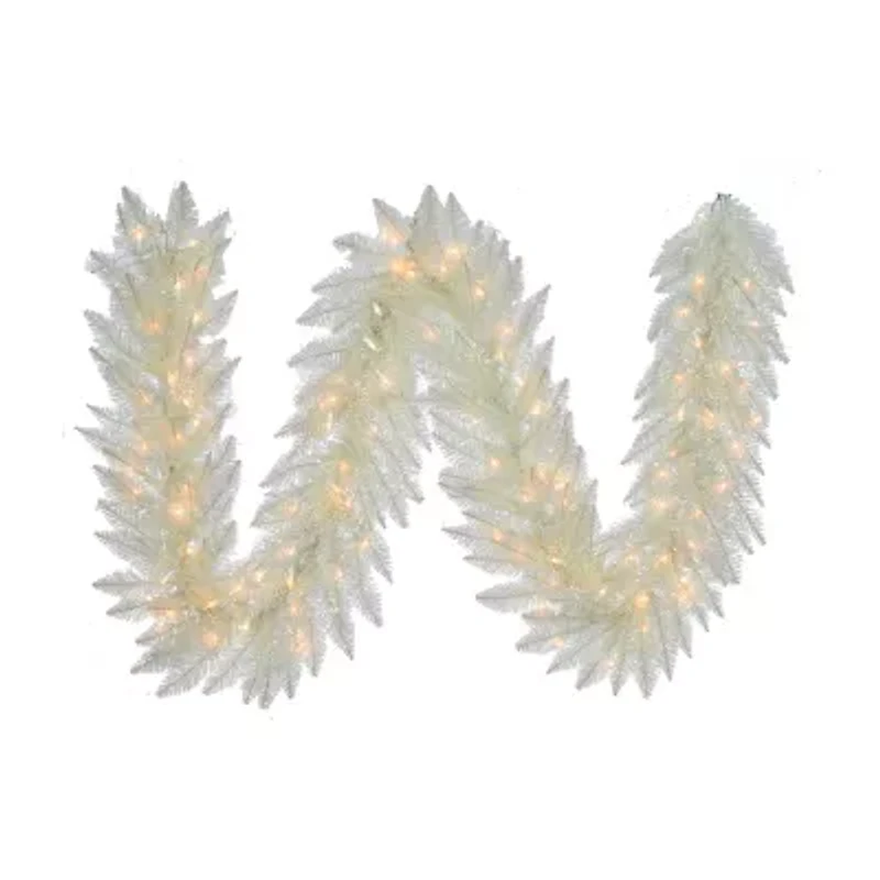 Kurt Adler 9-Foot Pre-Lit Clear Incandescent Iridescent Garland