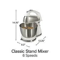 Hamilton Beach Classic Hand Stand Mixer with 4 Qt Stainless Steel Bowl