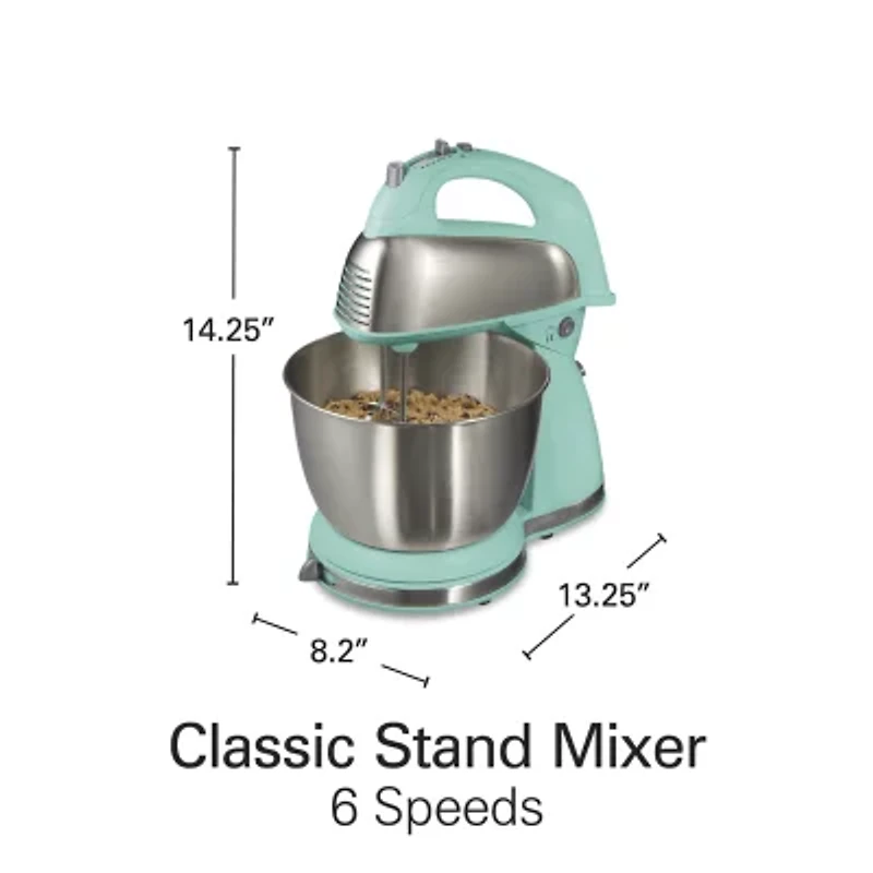 Hamilton Beach Classic Hand Stand Mixer with 4 Qt Stainless Steel Bowl