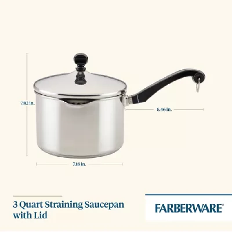 Farberware Classic Series 3-qt. Straining Saucepan with Lid