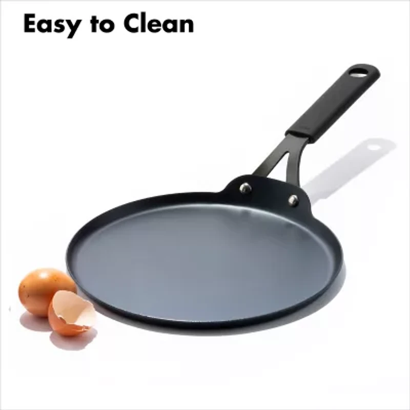 OXO Black Steel 10" Crepe Pan with Silicone Sleeve