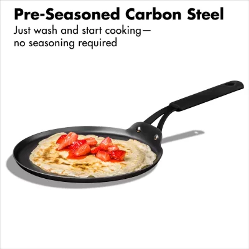 OXO Black Steel 10" Crepe Pan with Silicone Sleeve
