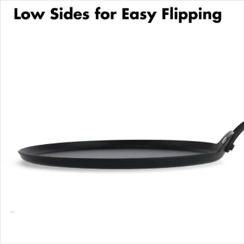 OXO Black Steel 10" Crepe Pan with Silicone Sleeve