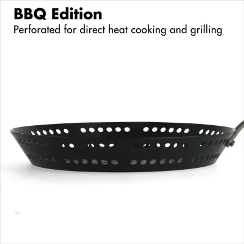 OXO Black Steel 12" BBQ Frying Pan with Silicone Sleeve