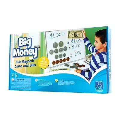 Educational Insights Big Money™ 3-D Magnetic Coins And Bills Electronic Learning