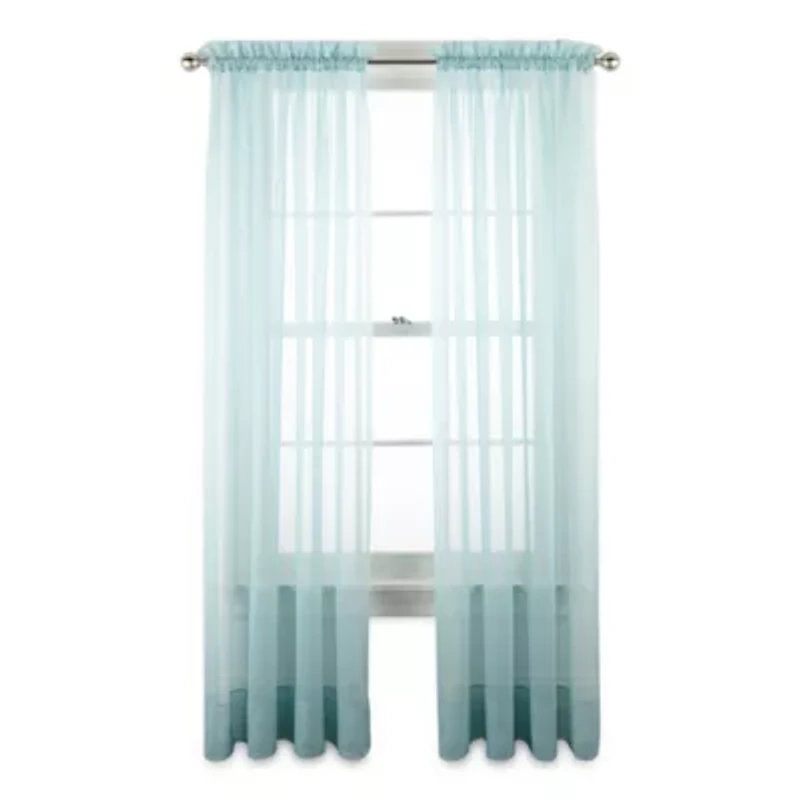 Liz Claiborne Lisette Rod Pocket Sheer Single Curtain Panel