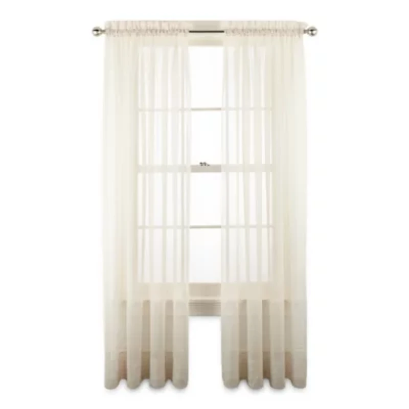 Liz Claiborne Lisette Rod Pocket Sheer Single Curtain Panel