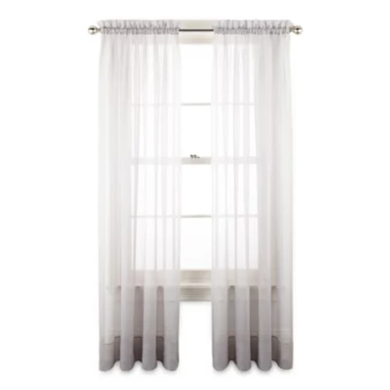 Liz Claiborne Lisette Rod Pocket Sheer Single Curtain Panel