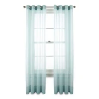 Liz Claiborne Lisette Grommet Top Sheer Single Curtain Panel
