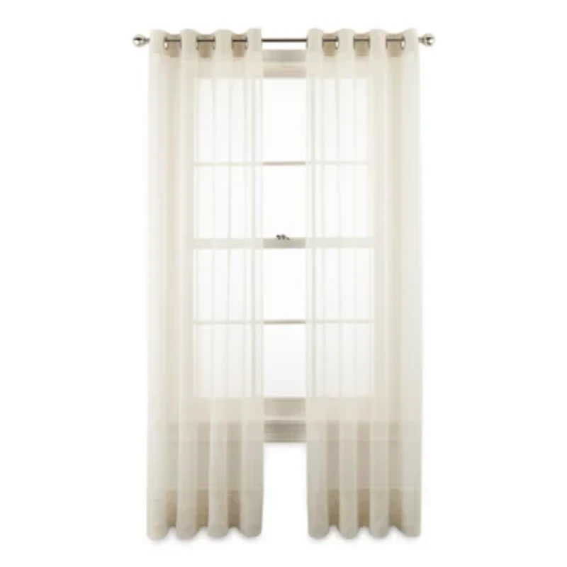 Liz Claiborne Lisette Grommet Top Sheer Single Curtain Panel