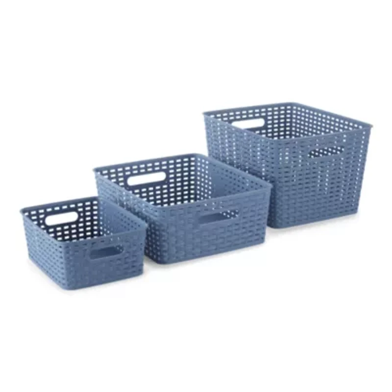 Home Expressions Medium Durable Plastic Weave Storage Bins