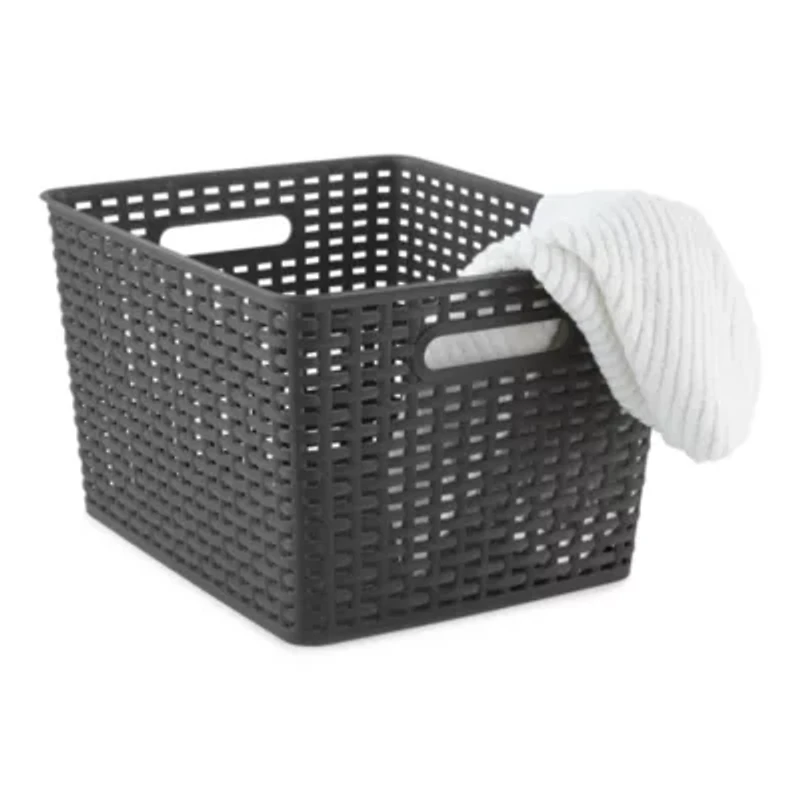 Home Expressions Large Durable Plastic Weave Storage Bin