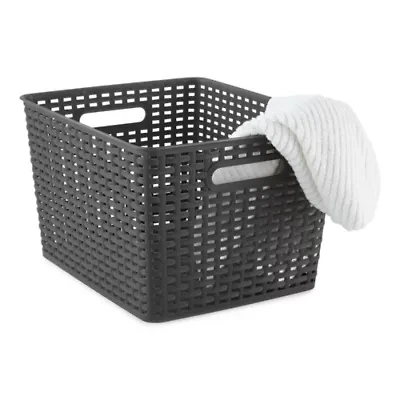 Home Expressions Large Durable Plastic Weave Storage Bin
