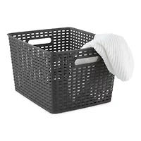 Home Expressions Large Durable Plastic Weave Storage Bin