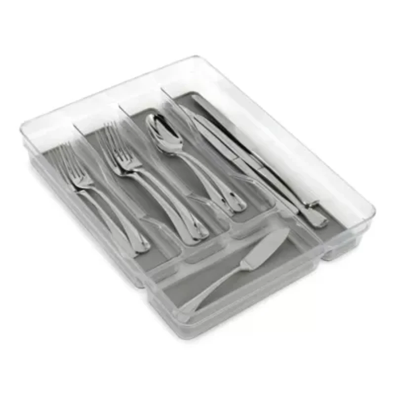 Home Expressions Acrylic & Silicone 5 Section Utensil Holder