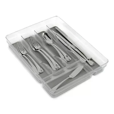 Home Expressions Acrylic & Silicone 5 Section Utensil Holder
