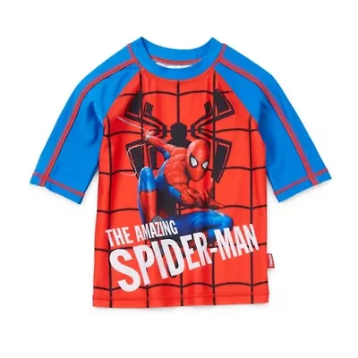 Disney Collection Little & Big Kid Boys Avengers Marvel Spiderman Rash Guard