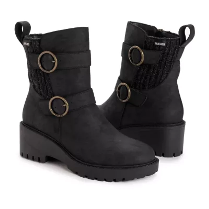 Muk Luks Womens Fainley Faith Block Heel Dress Boots