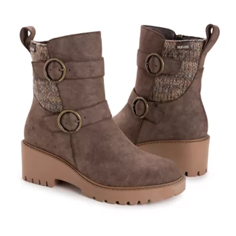 Muk Luks Womens Fainley Faith Block Heel Dress Boots
