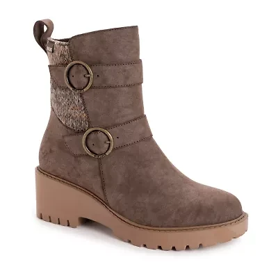Muk Luks Womens Fainley Faith Block Heel Dress Boots