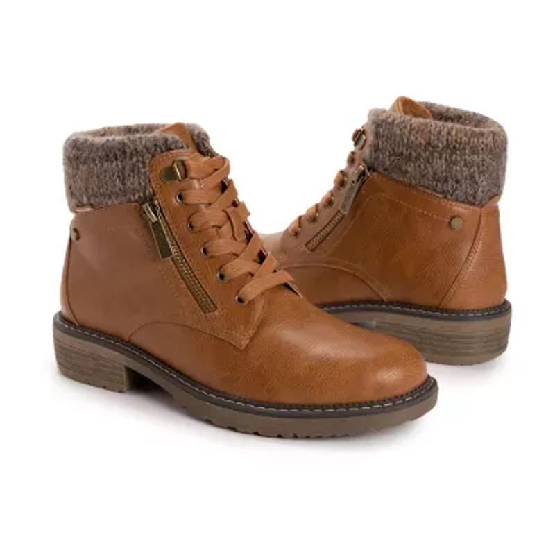 Muk Luks Womens Garland Georgia Stacked Heel Dress Boots