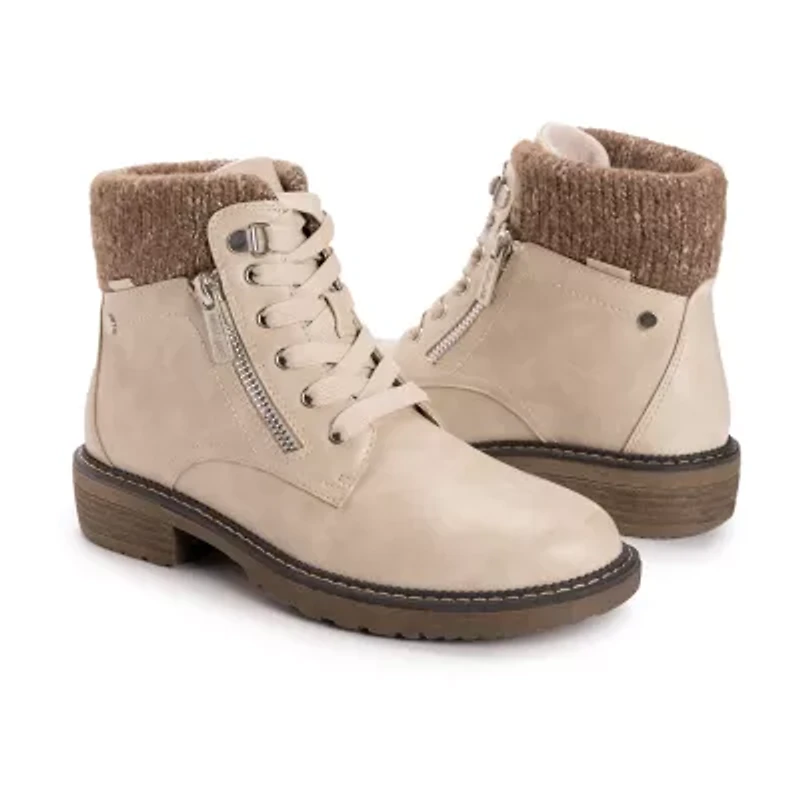 Muk Luks Womens Garland Georgia Stacked Heel Dress Boots