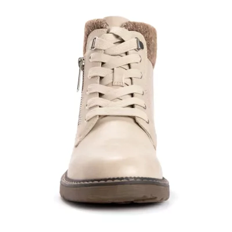 Muk Luks Womens Garland Georgia Stacked Heel Dress Boots