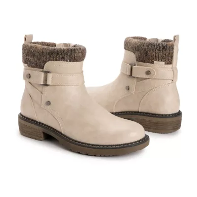 Muk Luks Womens Garland Gina Stacked Heel Dress Boots