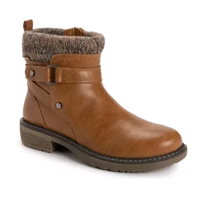 Muk Luks Womens Garland Gina Stacked Heel Dress Boots