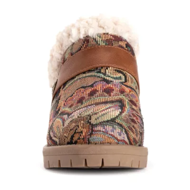 Muk Luks Womens Norway Bergen Wedge Clog Heel Dress Boots