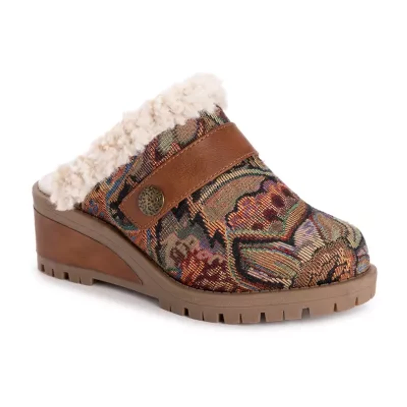 Muk Luks Womens Norway Bergen Wedge Clog Heel Dress Boots