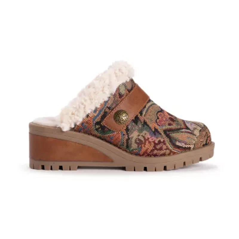 Muk Luks Womens Norway Bergen Wedge Clog Heel Dress Boots